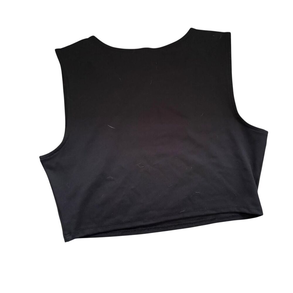 Yogalicious Black Cropped Tank Top | Size L | Athleisure Muscle Tank - Picture 3 of 4